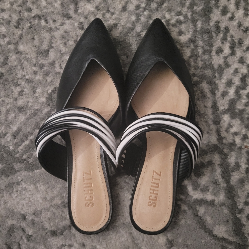 Schutz Strap Detailed Mule Flata Size 38 - image 3